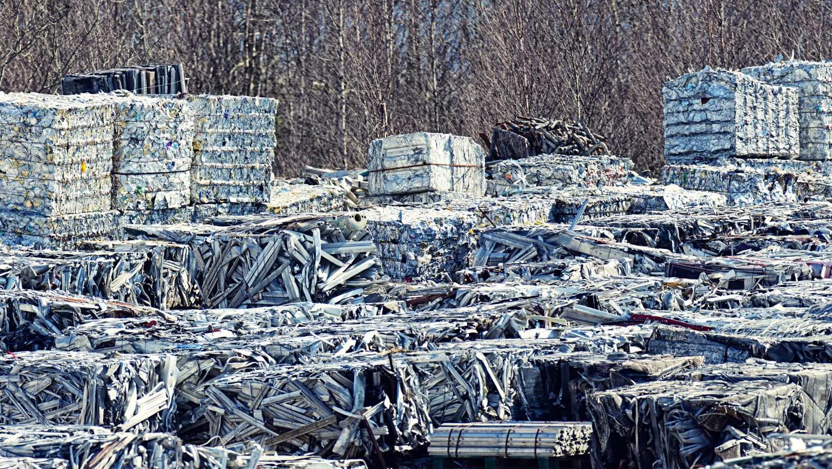 Compact piles of scrap metal