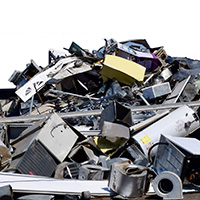 Pile of waste at a transfer station